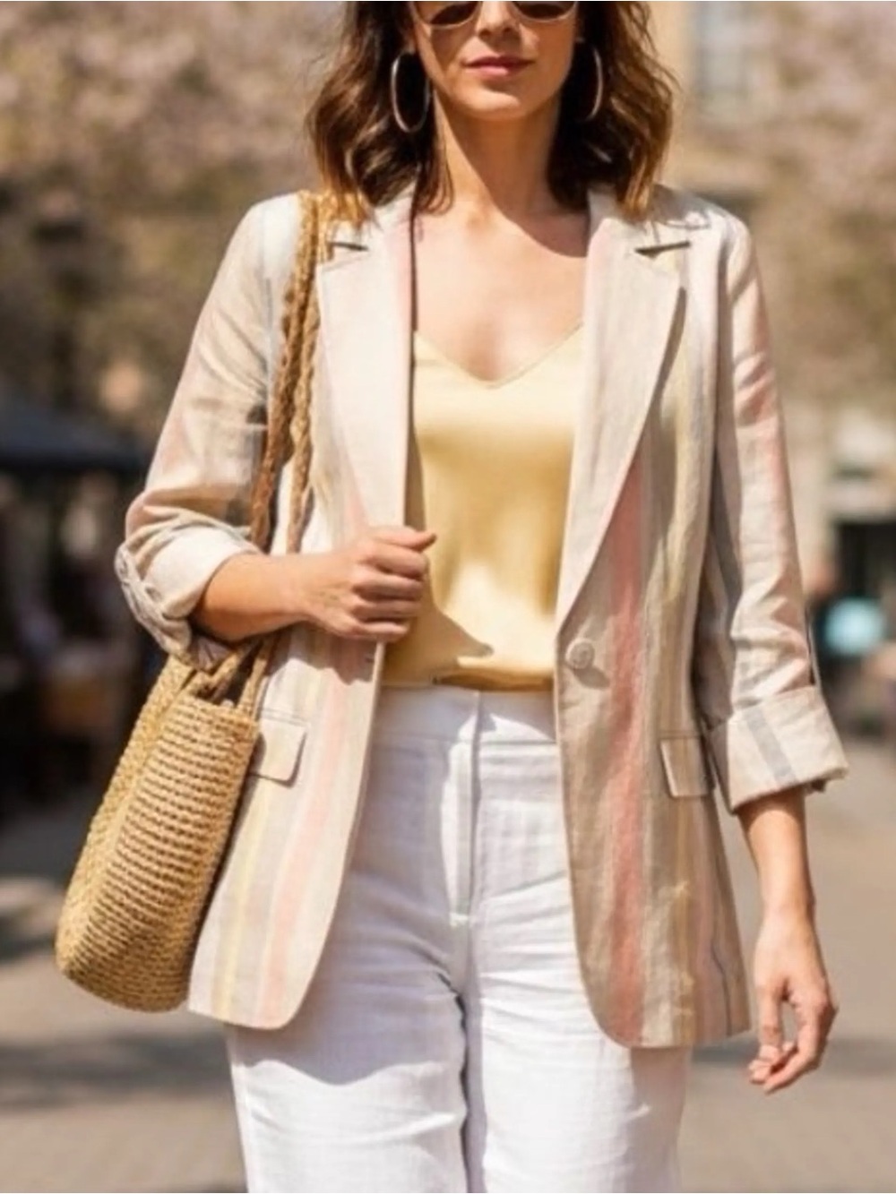 Lafayette 148 New York Marie Striped Linen Blazer